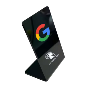 Akrilik NFC Masa Standı 13.56 MHz QR Kod Etiketi Su Ge&ccedil;irmez Google İnceleme Ekranı