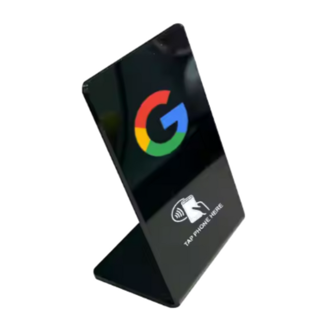 Acryl-NFC-Tischst&auml;nder 13,56 MHz QR-Code-Tag Wasserdichtes Google-Bewertungsdisplay