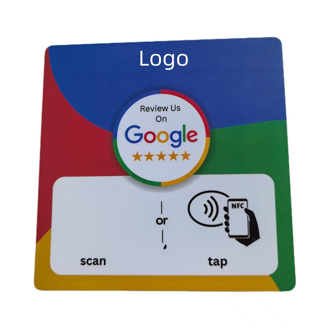 13,56 MHz 100 x 100 mm programmierbarer NFC-Google-Bewertungskartenaufkleber Ntag 213 NFC-Platte