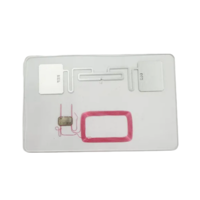 مخصص 13.56 ميجا هرتز 860-960MHz رقاقة مزدوجة PVC RFID رقاقة شفافة بطاقة HEBRID HF UHF مركب