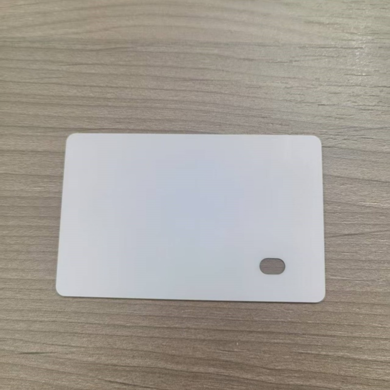 Hochglänzende umweltfreundliche weiße leere laserbare Polycarbonat-PC-ID-Karte mit klarem Fenster