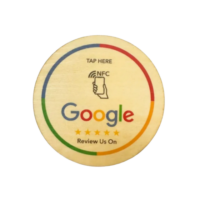 Tableau de menu en bois de restaurant de m&eacute;dias sociaux de NFC d'avis de Google en bois de 13.56MHZ