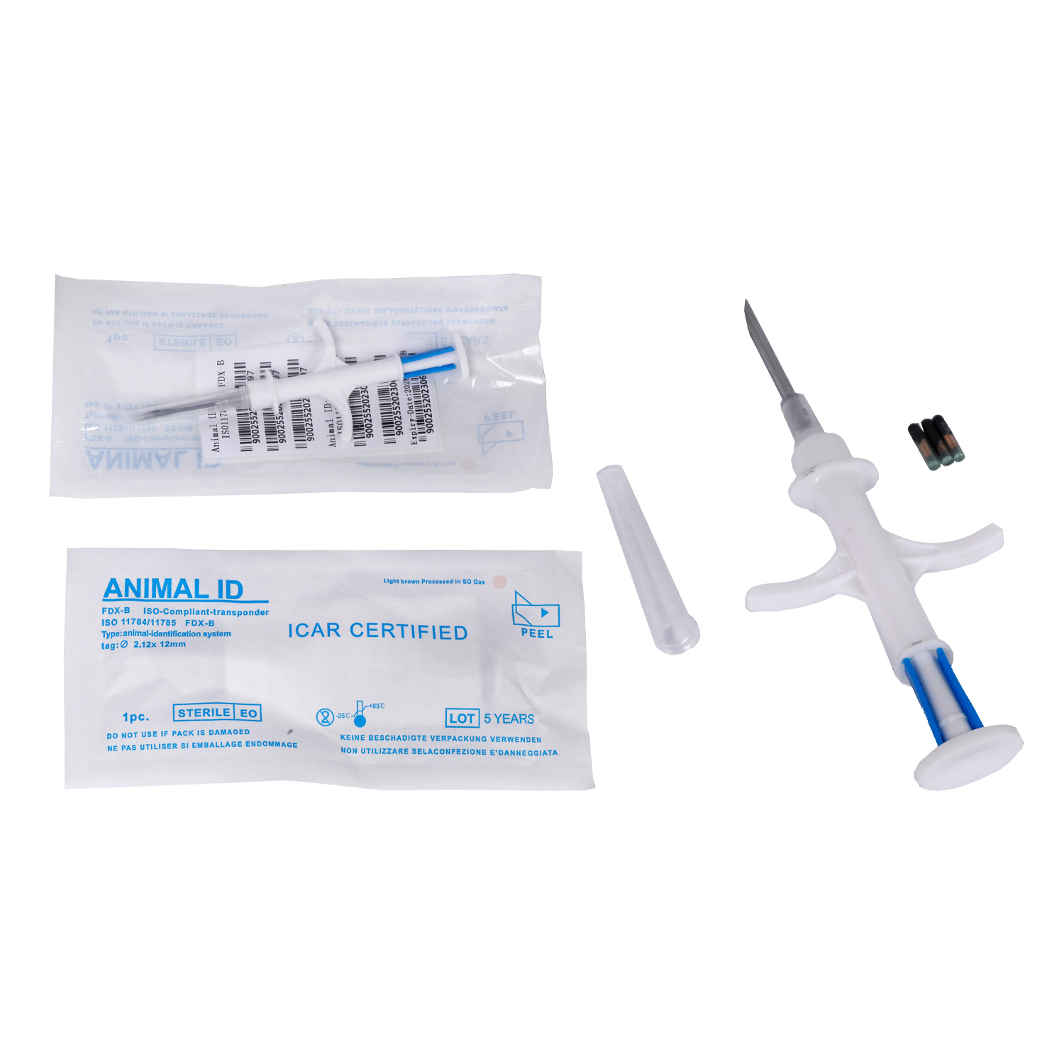 2.12*12mm 134.2 كيلو هرتز EM4305 رقاقة أنبوب الزجاج العلامة RFID MICROGHTIP